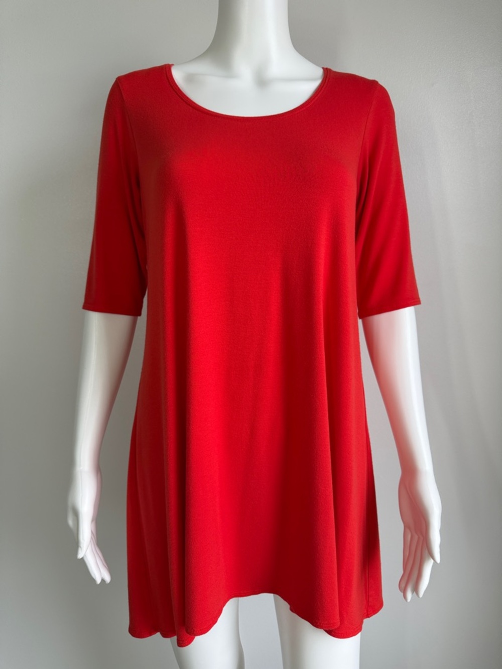Eileen Fisher Jersey Tunic Dress in Poppy Red – Size S
